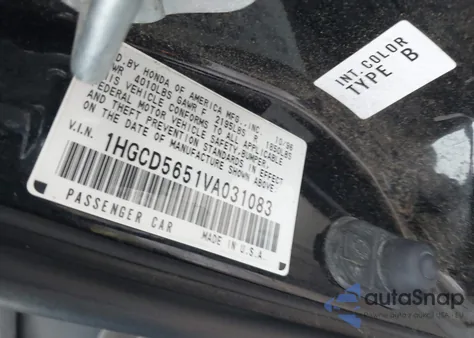 1997 Honda Accord Ex from USA, damaged, VIN 1HGCD5651VA031083